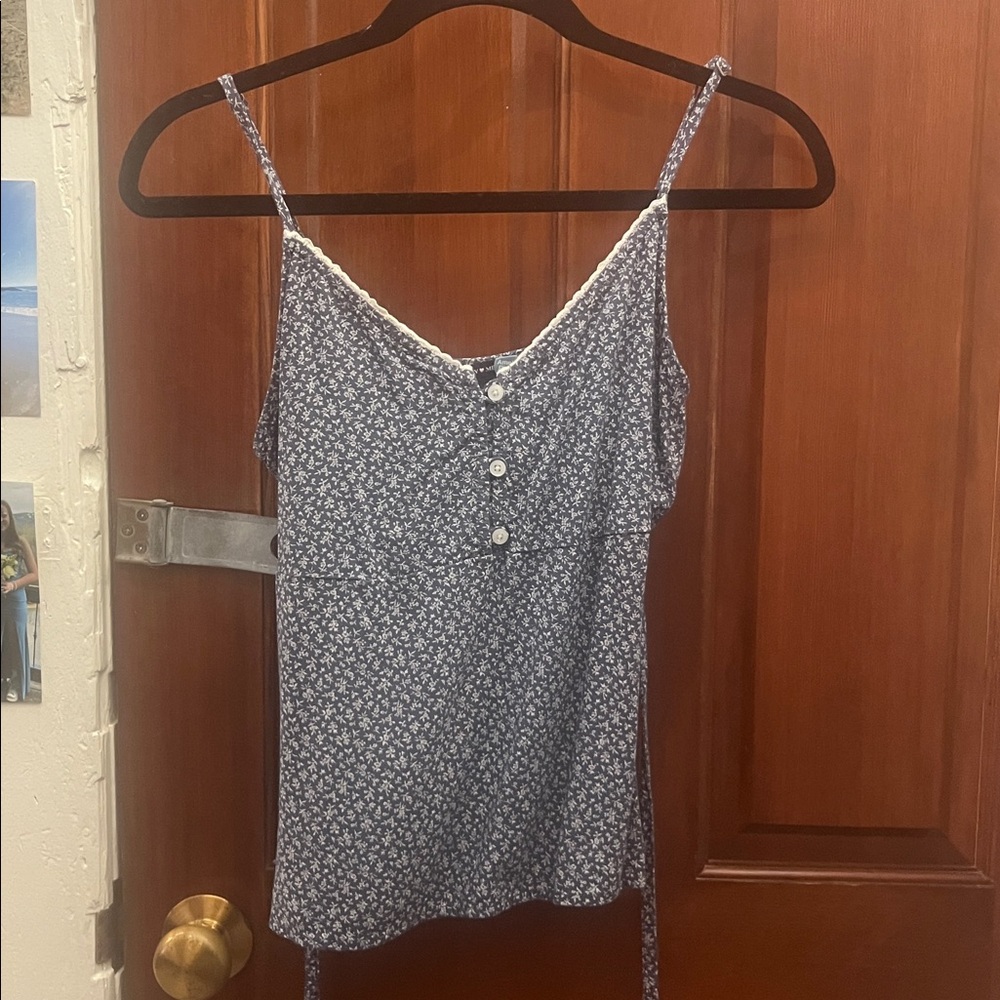 Brandy Melville Blue Floral Blouse